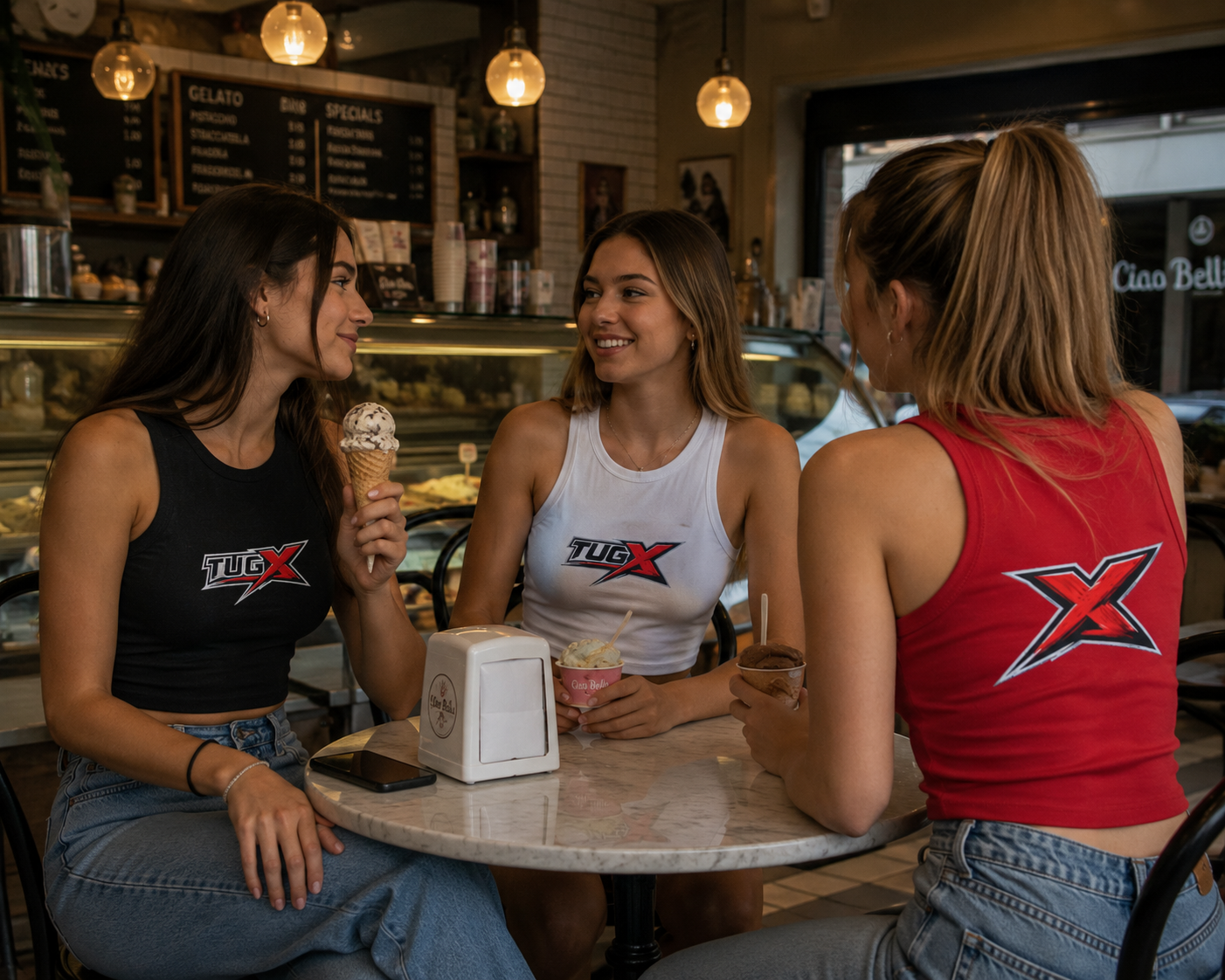 TUGx Women's Micro Rib Racer Tank Top