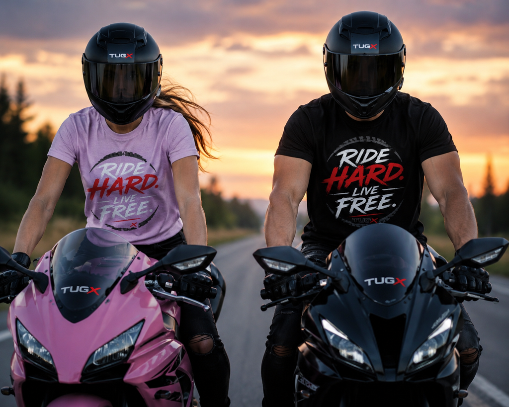 TUGx Unisex Jersey Short Sleeve Tee     „Ride Hard. Live Free.”